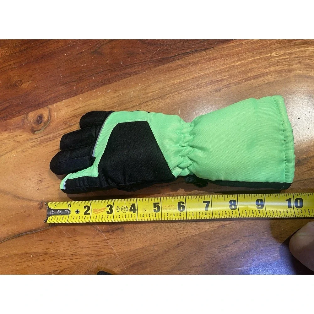 Boys Green & Black Thinsulate Snow & Ski Winter‎ Gloves XS/S Joe Boxer